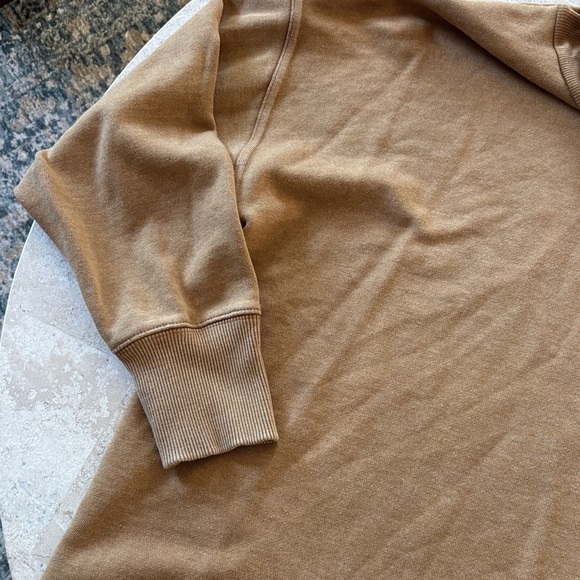 Aerie Size Medium Warm Tan cowl neck sweat with raw hem - Picture 3 of 6